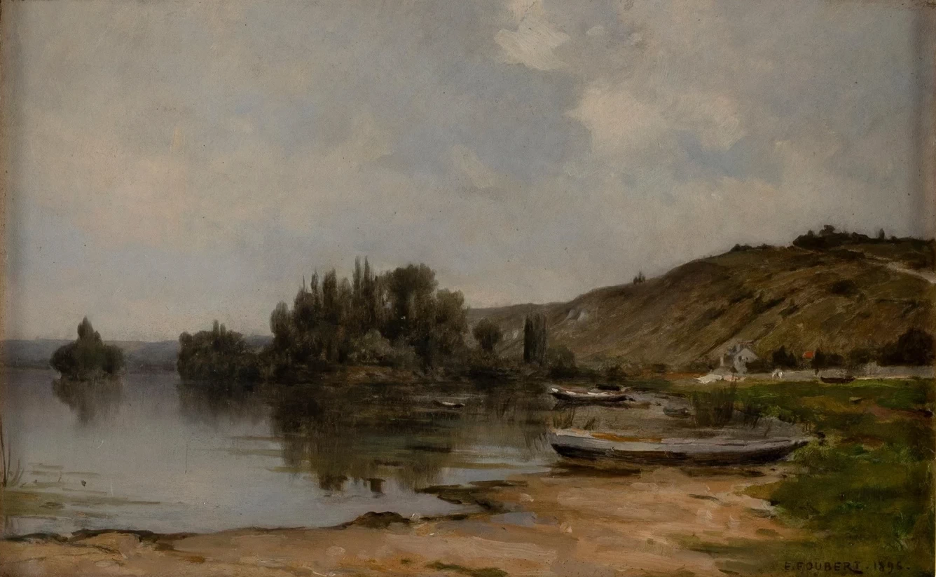 Due barche a remi sulla riva, 1896